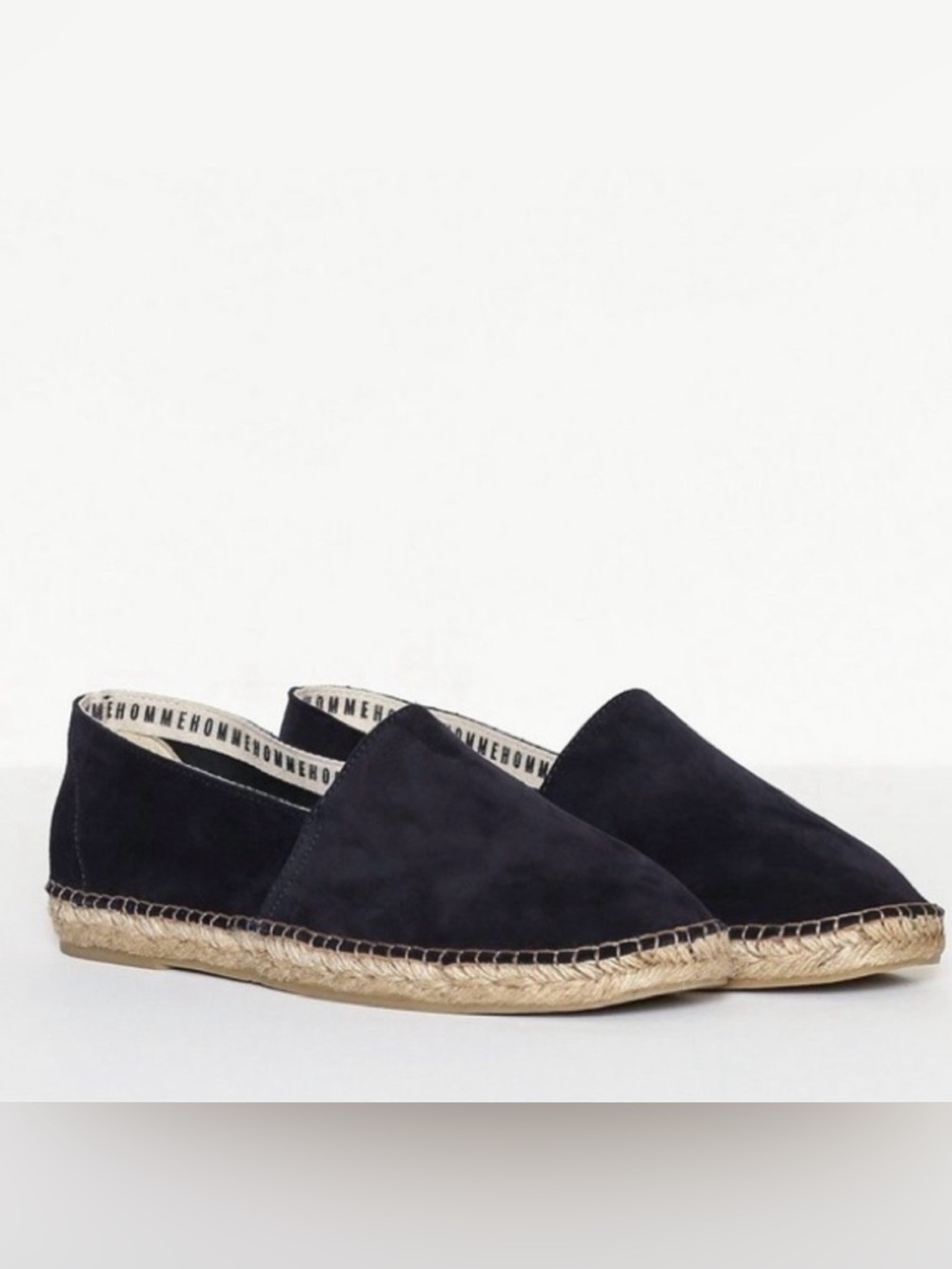 Navy Blue Suede Espadrille slip ons